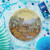 Olivenbäume mit gelbem Himmel und Sonne Pappteller (Party)