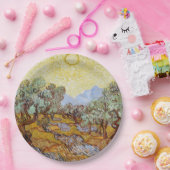 Olivenbäume mit gelbem Himmel und Sonne Pappteller (Party)