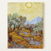 Olivenbäume mit gelbem Himmel und Sonne Planer (Rückseite)