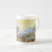 Olivenbäume mit gelbem Himmel und Sonne Porzellantasse (Vorderseite Rechts)