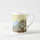 Olivenbäume mit gelbem Himmel und Sonne Porzellantasse (Rechts)