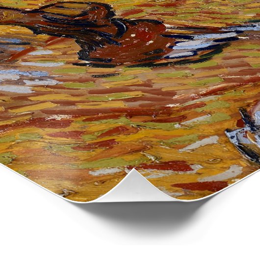 Olivenbäume mit gelbem Himmel und Sonne Poster (Ecke)