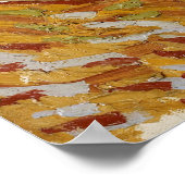 Olivenbäume mit gelbem Himmel und Sonne Poster (Ecke)