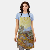 Olivenbäume mit gelbem Himmel und Sonne Schürze (Getragen)