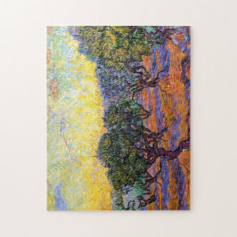 Olivenbäume, orange Himmel Van Gogh Vincent Puzzle