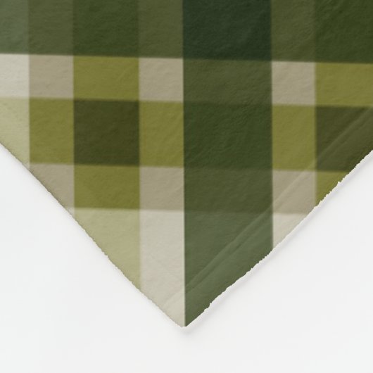 Olivenbäume und beige kariert mit Monogramm Fleecedecke (Ecke)