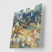 Olivenbäume von Vincent Van Gogh Quadratische Wanduhr (Winkel)