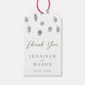 Olivenbäume Wasserfarbe Zweige Hochzeit danke Geschenkanhänger (Vorderseite)