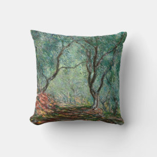 Olivenbaumholz im Moreno Gardens (von Monet) Kissen