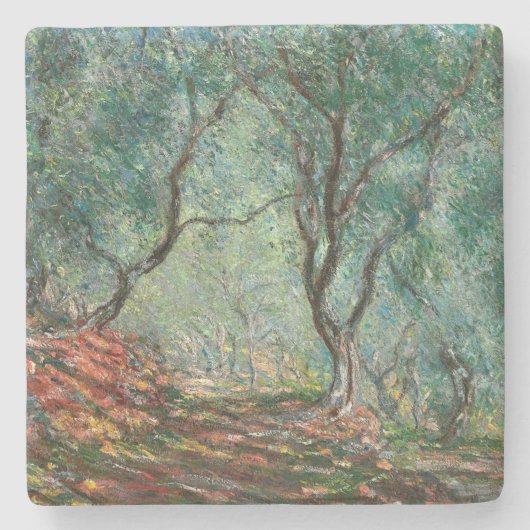 Olivenbaumholz im Moreno Gardens (von Monet) Steinuntersetzer (Vorderseite)