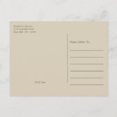 Olivenbaumzweig, Rustikale Hochzeit retten das Dat Ankündigungspostkarte (Rückseite)