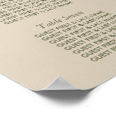 Olivenbaumzweig, rustikale Hochzeitssattelkarte Poster (Ecke)