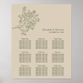 Olivenbaumzweig, rustikale Hochzeitssattelkarte Poster (Vorne)