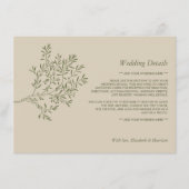 Olivenbaumzweig, rustikale und minimalistische Det Begleitkarte (Vorderseite)