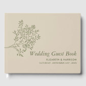 Olivenbaumzweig, rustikale und minimalistische Hoc Gästebuch (Vorderseite)