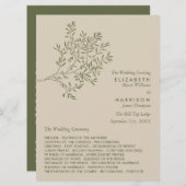 Olivenbaumzweig, rustikale und minimalistische Hoc Programm (Vorne/Hinten)