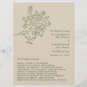 Olivenbaumzweig, rustikale und minimalistische Hoc Programm (Vorderseite)