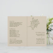 Olivenbaumzweig, Rustikales Hochzeitsprogramm (Stehend Vorderseite)