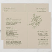 Olivenbaumzweig, Rustikales Hochzeitsprogramm (Vorne/Hinten)