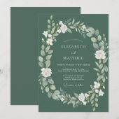 Olivenblatt-Kranz-Hochzeit Einladung (Vorne/Hinten)
