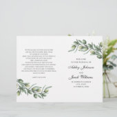 Olivenblätter. Italienisches Hochzeitsprogramm gef (Stehend Vorderseite)
