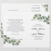 Olivenblätter. Italienisches Hochzeitsprogramm gef (Vorne/Hinten)