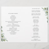 Olivenblätter. Italienisches Hochzeitsprogramm gef (Rückseite)