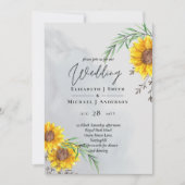 Olivenblätter Sonnenblumen Rustikale Hochzeit (Vorderseite)