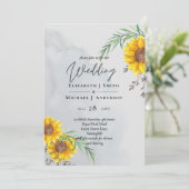 Olivenblätter Sonnenblumen Rustikale Hochzeit (Stehend Vorderseite)