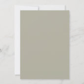 Olivenblaue Anemone Hochzeit Einladung (Rückseite)