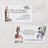 Olivenessigflaschen-Kochs-Catering-Geschäftskarten Visitenkarte (Vorne/Hinten)