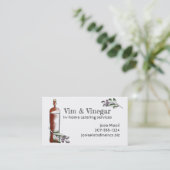 Olivenessigflaschen-Kochs-Catering-Geschäftskarten Visitenkarte (Stehend Vorderseite)