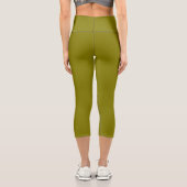 Olivenfarbe Capri Leggings (Rückseite)