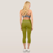 Olivenfarbe Capri Leggings (Rückseite)