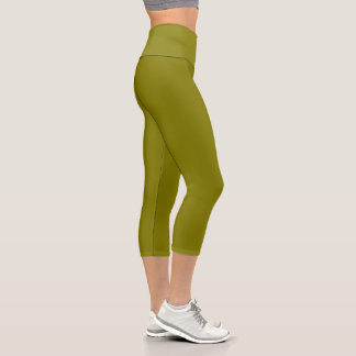 Olivenfarbe Capri Leggings