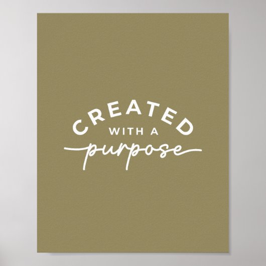 Olivengrün Elegantes Christliches Zitat Poster (Vorne)