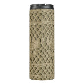 Olivengrün, handgefertigt auf Olivenboden Thermosbecher (Rückseite)