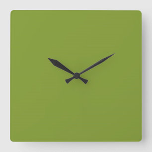 Olivengrün Quadratische Wanduhr