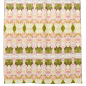 Olivengrün und Korallen akzentuiert Duschvorhang (Vorderseite)