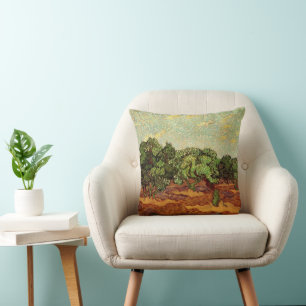 Olivenhain, blauer Himmel von Vincent van Gogh Kissen