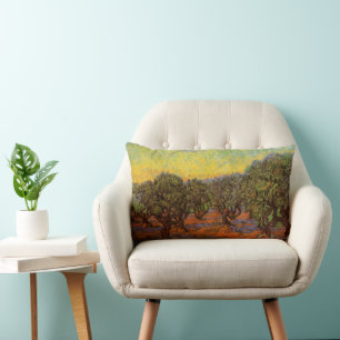Olivenhain, blauer Himmel von Vincent van Gogh Lendenkissen