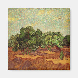 Olivenhain, blauer Himmel von Vincent van Gogh Magnet