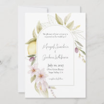 Olivenhain Botanische Hochzeitseinladung