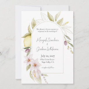 Olivenhain Botanische Hochzeitseinladung Einladung