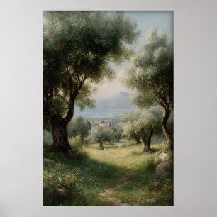 Olivenhain-Druck, Frühlingslandschaft Digital, 19. Poster