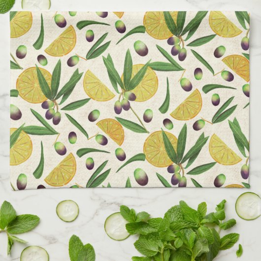 Olivenhain   geschirrtuch (Gefaltet)