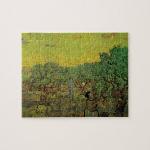 Olivenhain mit Figuren beim Pflücken, Vincent van Puzzle