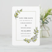 Olivenhaine bilden Save the Date eine Einladung (Stehend Vorderseite)