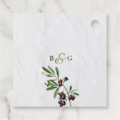 Olivenhaine Blätter Griechische Insel Hochzeit im Geschenkanhänger (Rückseite)