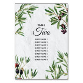 Olivenhaine Blätter Griechische Insel Hochzeit im  Tischnummer (Rückseite)
